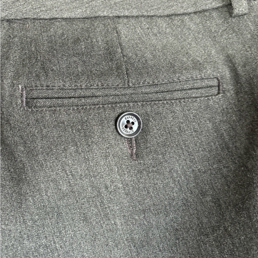 Express sz2 gray cropped trousers with 2 slit front and 2 buttoned pockets - Picture 5 of 9